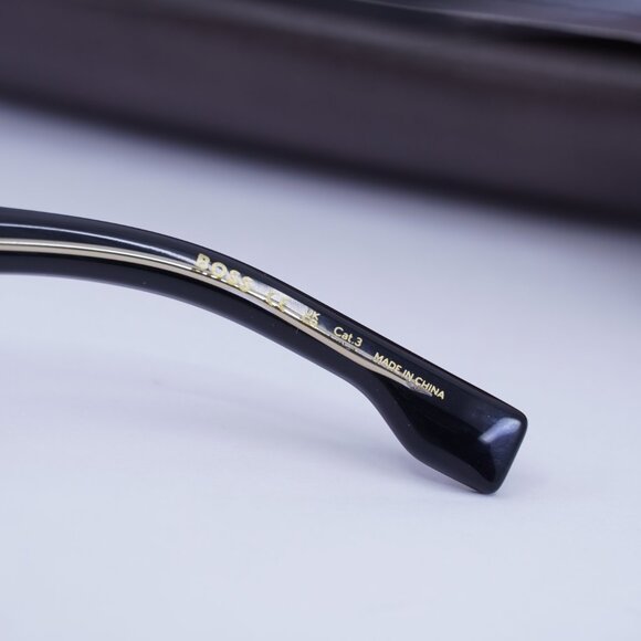Hugo BOSS 1501/S 0807 7Y Square Sunglasses - Black/Grey with Gold Logo - Picture 7 of 11